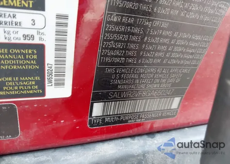 2016 Land Rover Range Rover Sport 3.0L V6 Supercharged Hse из США, поврежденный, VIN SALWR2VF8GA650247